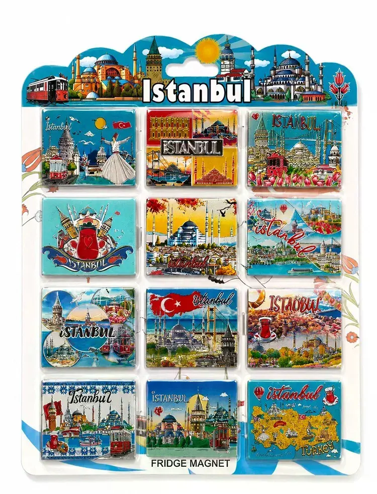 İstanbul Temalı Silikon Buzdolapı Süsü Magnet 12'li Set Alk5806
