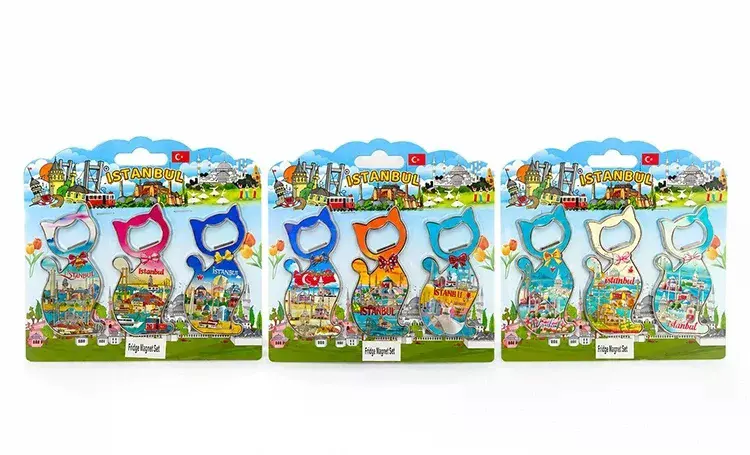 İstanbul Temalı Metal Buzdolapı Süsü Magnet 3'lü Set Alk5812