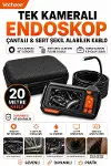 Ekranlı Tek kameralı 20 Mt Sert Kablo Yılan Endoskop Kamera 8 mm 4.3 ınc-1