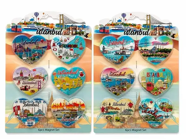 İstanbul Temalı Silikon Buzdolapı Süsü Magnet 6'lı Set Alk5805