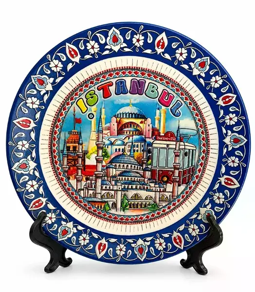 İstanbul Temalı Porselen Dekoratif Tabak 18 Cm Alk5841