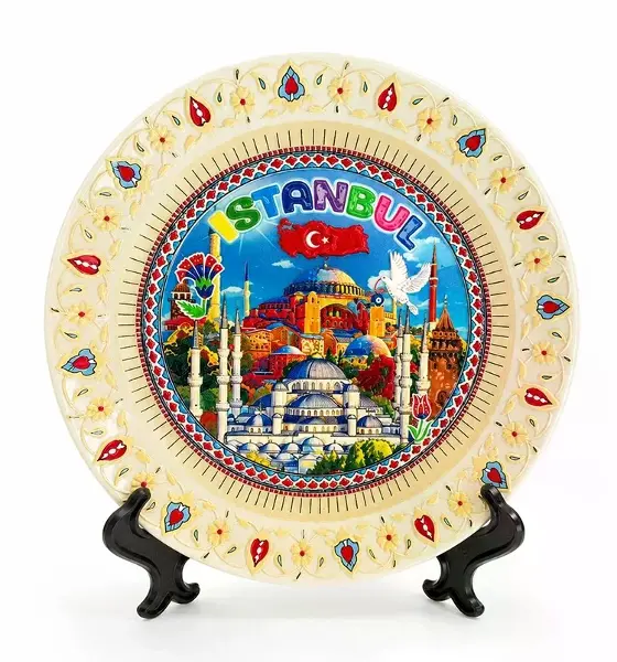 İstanbul Temalı Porselen Dekoratif Tabak 20 Cm Alk5846
