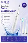 Ultrasonic &nbsp;Şarjlı Elektrikli Akıllı Diş&nbsp;Temizleme Cihazı Beyazlatıcı 5 Mod 3+1 Başlık, IPX8 Su Geçirmez Beyaz-1
