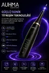 Ultrasonic Şarjlı Elektrikli Akıllı Diş Temizleme Cihazı Beyazlatıcı 5 Mod 3+1 Başlık, IPX8 Su Geçirmez Siyah-4