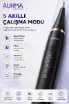 Ultrasonic Şarjlı Elektrikli Akıllı Diş Temizleme Cihazı Beyazlatıcı 5 Mod 3+1 Başlık, IPX8 Su Geçirmez Siyah-5