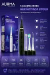 Ultrasonic Şarjlı Elektrikli Akıllı Diş Temizleme Cihazı Beyazlatıcı 5 Mod 3+1 Başlık, IPX8 Su Geçirmez Siyah-1
