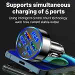 6 Portlu Hızlı Araç Şarj Cihazı – 4 Usb + 2 Type-c Çıkışlı Dijital Göstergeli Oto Şarjı-3