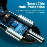 6 Portlu Hızlı Araç Şarj Cihazı – 4 Usb + 2 Type-c Çıkışlı Dijital Göstergeli Oto Şarjı-4
