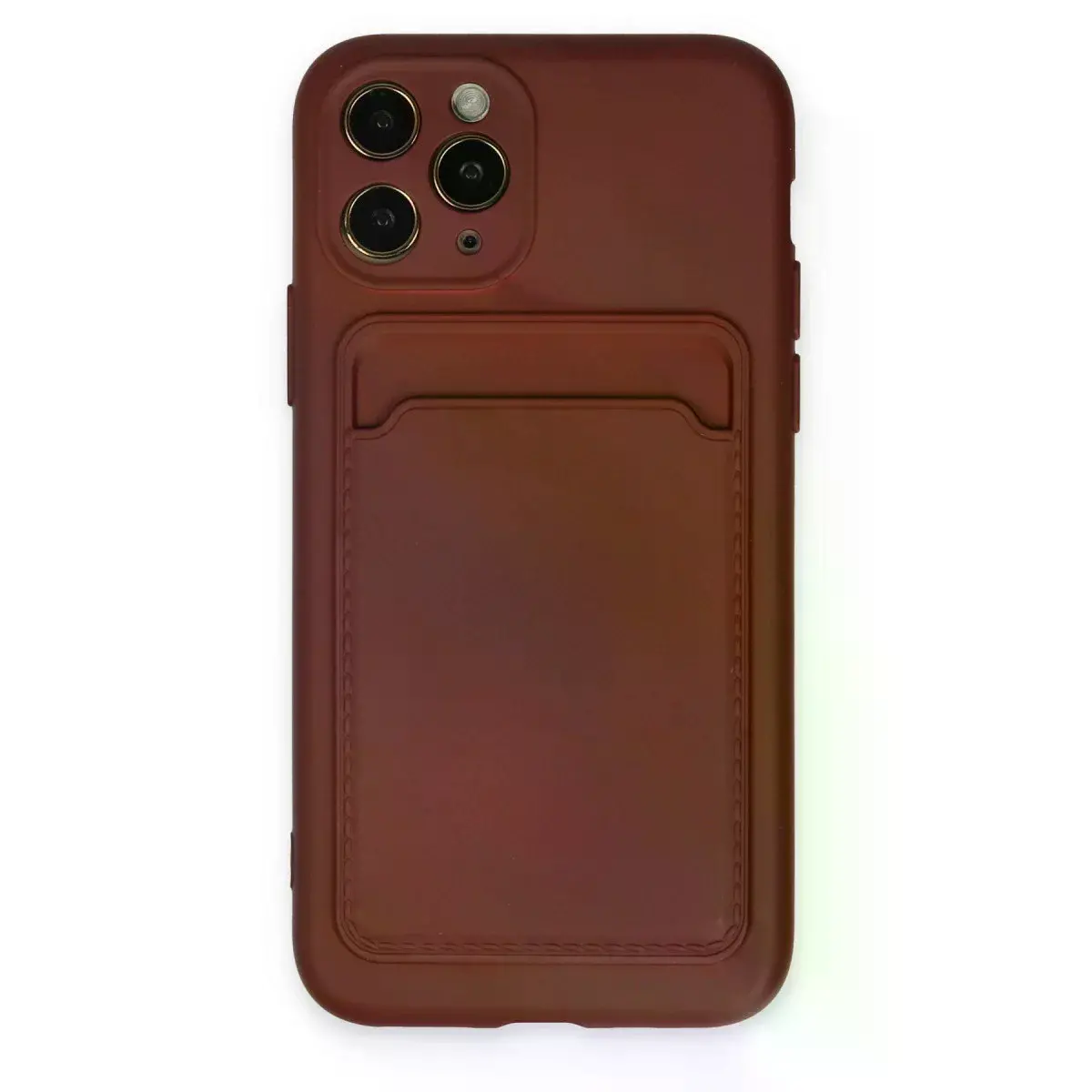İphone 11 Pro Kılıf Kelvin Kartvizitli Silikon - Bordo