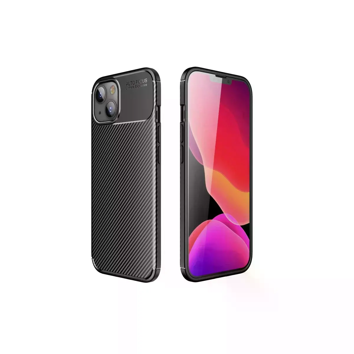 İphone 15 Kılıf Auto Focus Karbon Kapak - Siyah