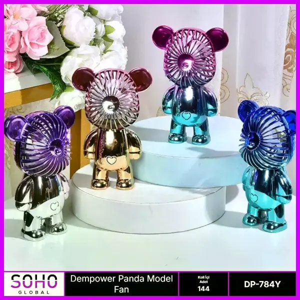 Panda Model Mini Fan 3 Kademeli