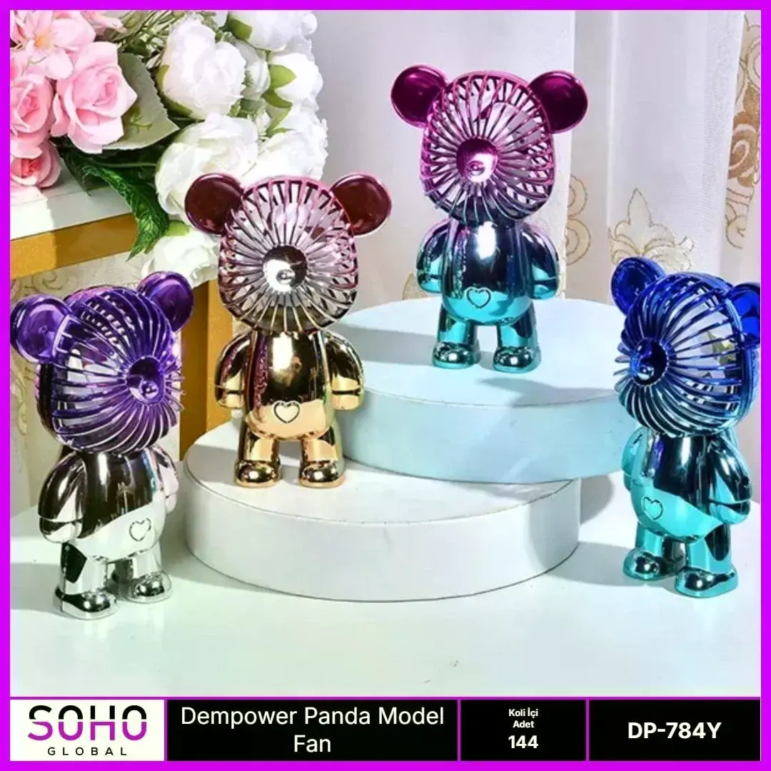 Panda Model Mini Fan 3 Kademeli