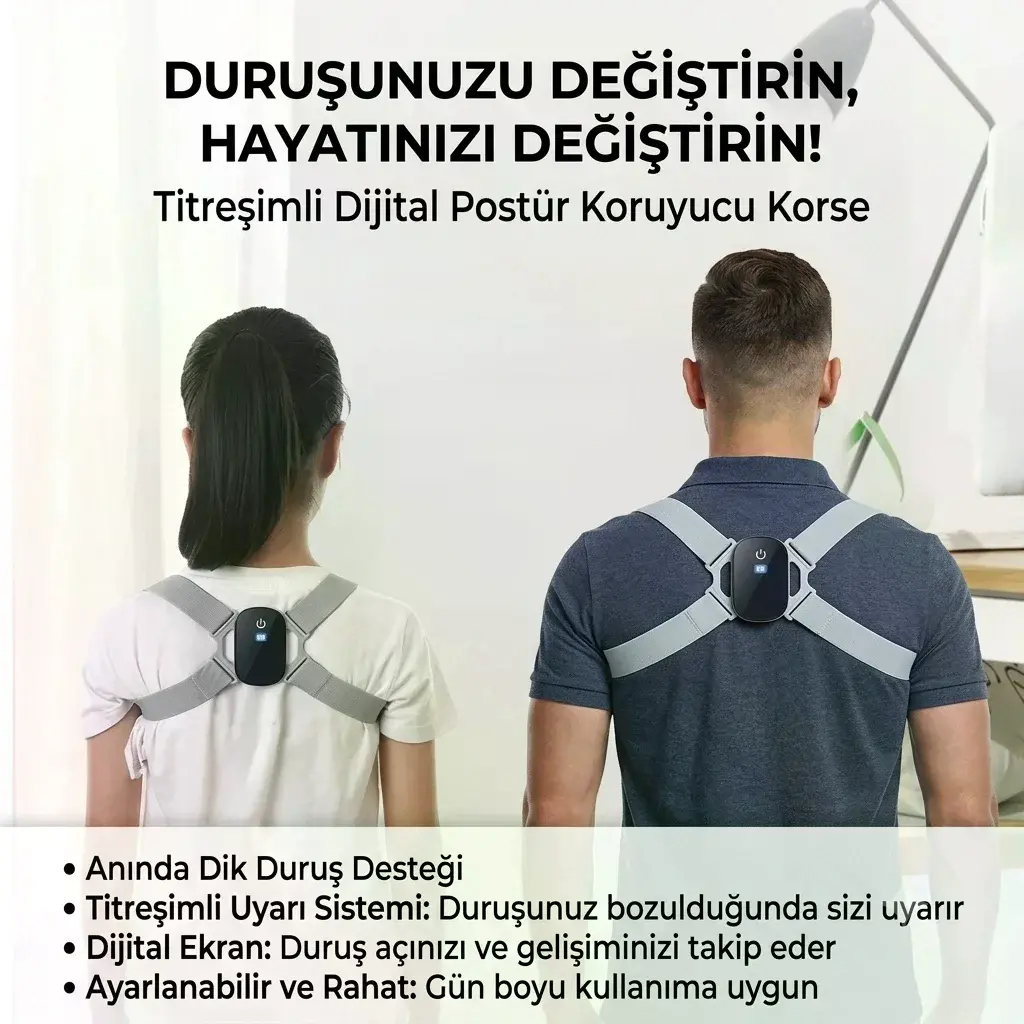 Dijital Ekran Titreşimli Dik Durma Korsesi