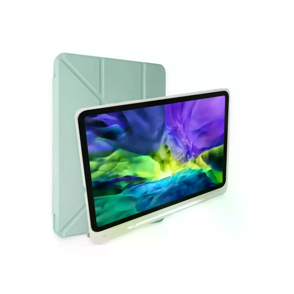 İpad 10.2 (8.nesil) Kılıf Kalemlikli Mars Tablet Kılıfı - Açık Yeşil