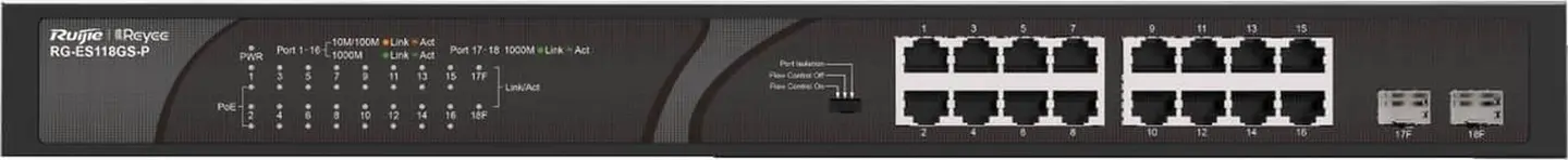 Ruijie Reyee RG-ES118GS-P 16 Port Gigabit 2xsfp Yönetilemez Poe Switch