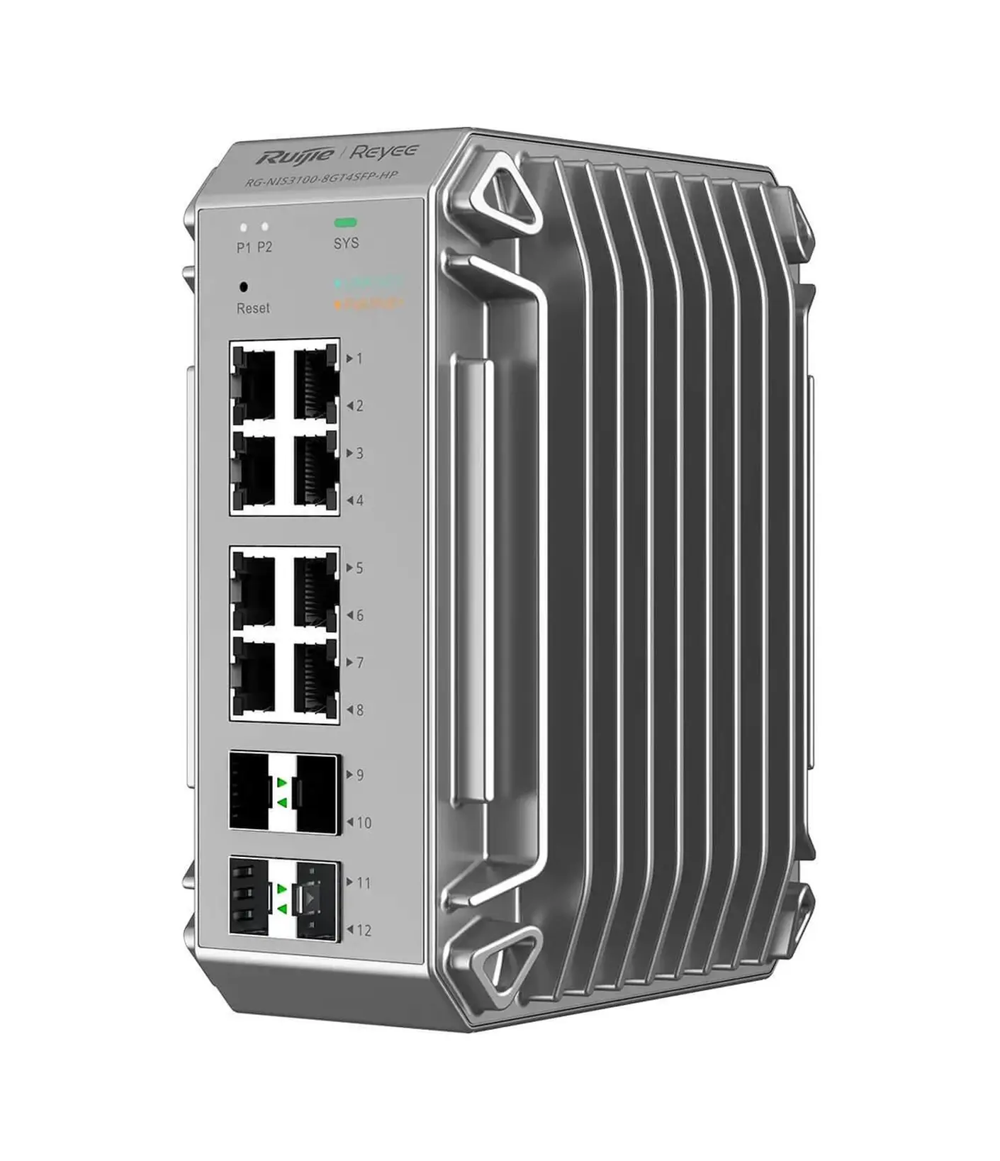 Ruijie Reyee RG-NIS3100-8GT4SFP-HP 8 Port Poe 4xSfp Gigabit Yönetilebilir Endüstriyel PoE Switch