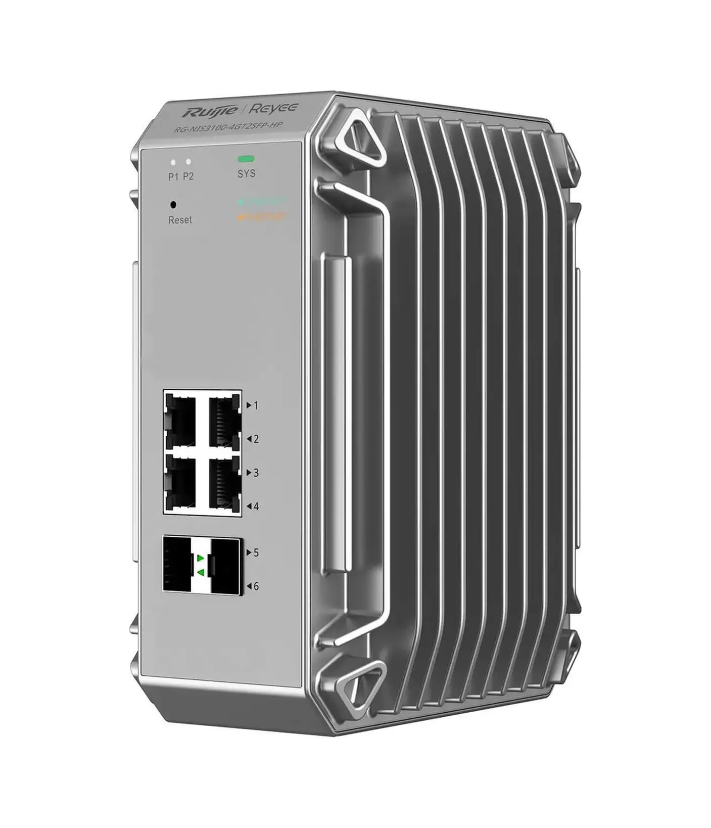 Ruijie Reyee RG-NIS3100-4GT2SFP-HP 4 Port Poe 2xSfp Gigabit Yönetilebilir Endüstriyel PoE Switch