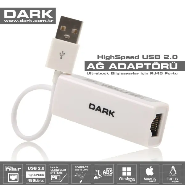 DK-NT-U2LAN USB 2.0 10/100 Ethernet Ağ Adaptörü