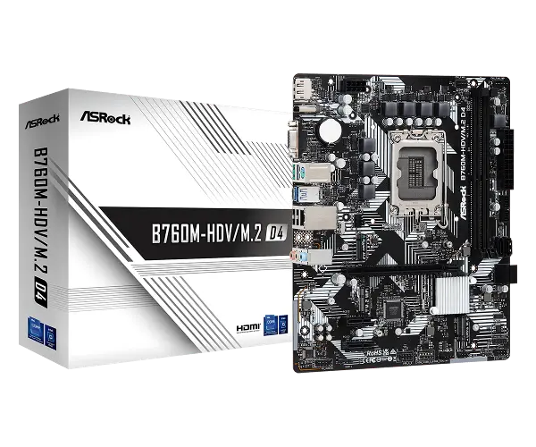 ANAKART - 90-MXBL40-A0UAYZ- B760M-HDV/M.2 D4
