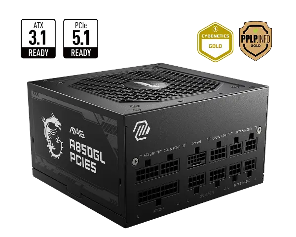 PSU MAG A850GL PCIE5 850W 80+ GOLD FULL MODULAR POWER SUPPLY