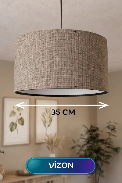 Vizon Kumaş Başlıklı Sarkıt Avize 35 CM