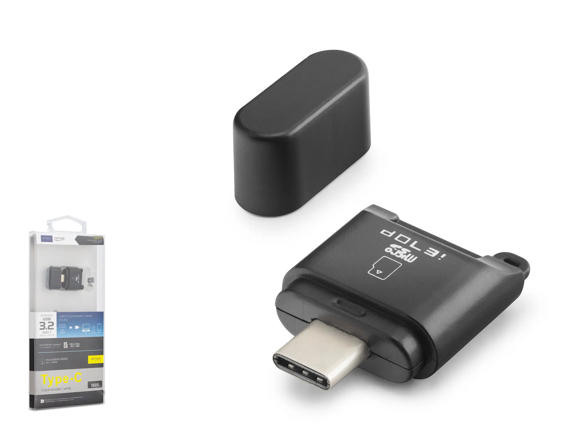 Type-c 3.2 Gen1 Kart Okuyucu Microsd 5 Gbps Siyah TC302
