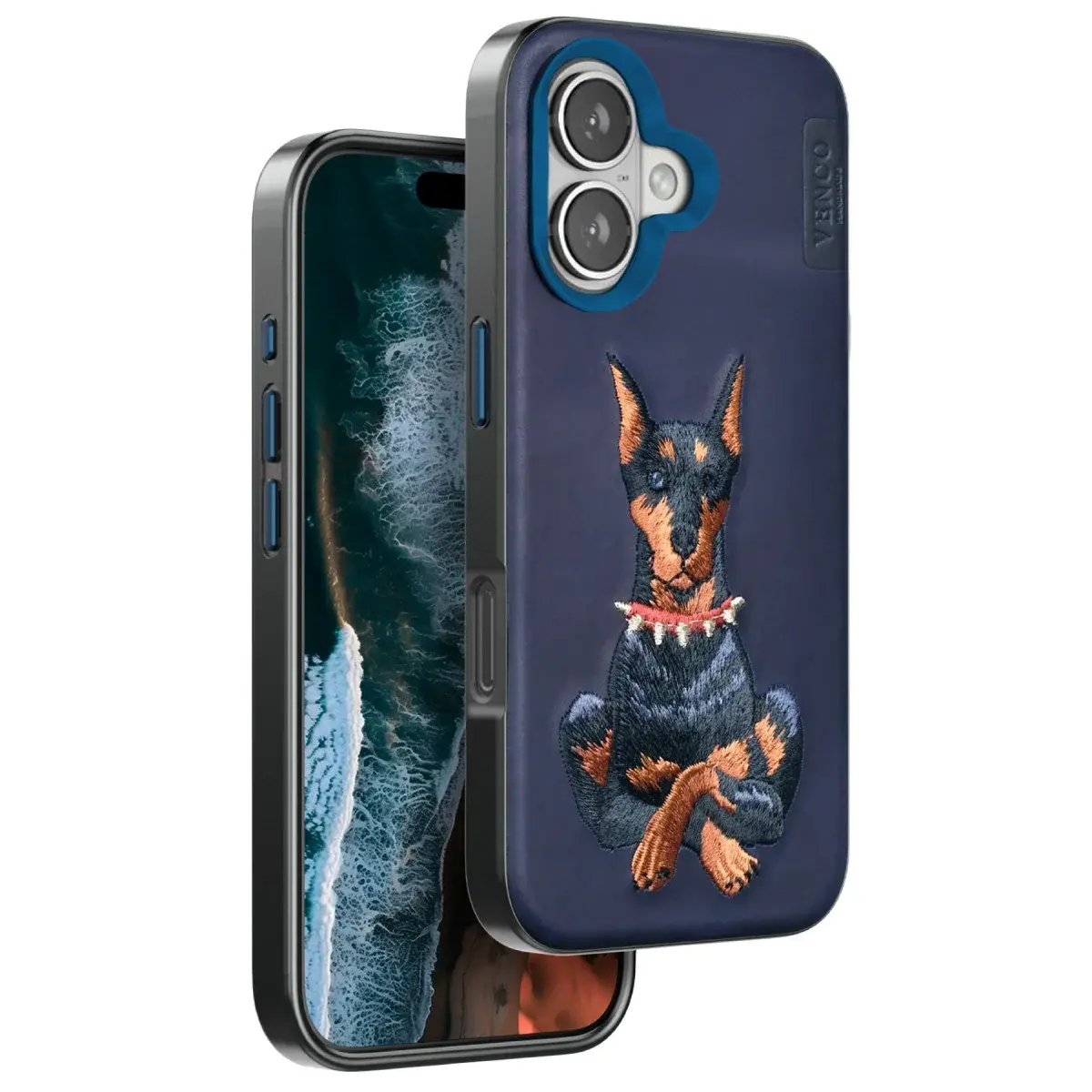 Venco  İphone 16 Perma Desenli Kapak - Lacivert