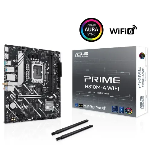 PRIME H810M-A WIFI, 2xDDR5, 2x M.2, HDMI, DP, Wi-Fi 6, Bluetooth 5.3, Intel Core Ultra CPU(Seri 2), LGA1851 Soket, ATX Anakart