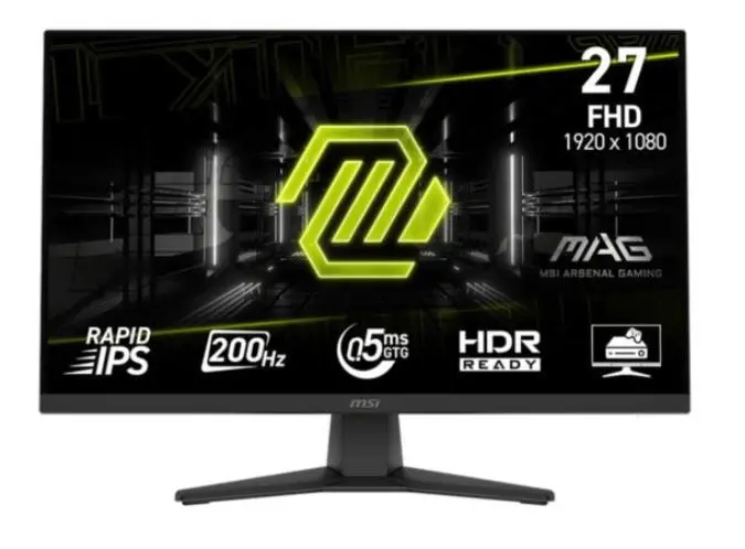 27 MAG 272F 1920x1080 (FHD) 16:9 FLAT RAPID IPS 200HZ 0.5MS (GTG) FREESYNC PREMIUM GAMING MONITOR