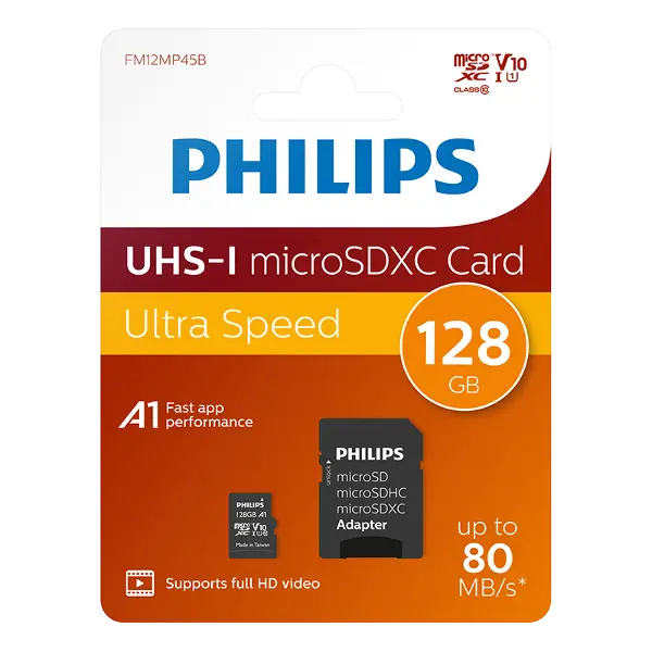 128GB MICRO SDXC 80 MB/S C10 FM12MP45B/00