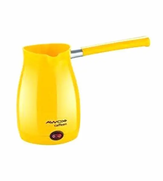 AWOX CAFFEEN  SARI  ELEKTRİKLİ CEZVE  TÜRK KAHVESİ  MAKİNESİ  PLASTİK   ÇİFT AĞIZ   0.4LT - 5 FİNCAN   1000W (4745)