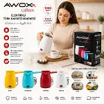 AWOX CAFFEEN  SARI  ELEKTRİKLİ CEZVE  TÜRK KAHVESİ  MAKİNESİ  PLASTİK   ÇİFT AĞIZ   0.4LT - 5 FİNCAN   1000W (4745)-2