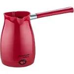 AWOX CAFFEEN  KIRMIZI  ELEKTRİKLİ CEZVE  TÜRK KAHVESİ  MAKİNESİ  PLASTİK   ÇİFT AĞIZ   0.4LT - 5 FİNCAN   1000W (4745)-1