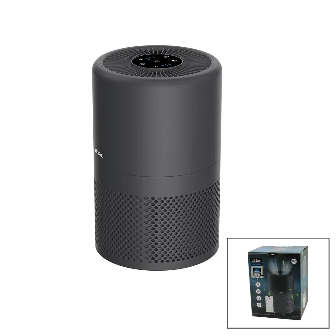 HAVA TEMİZLEME CİHAZI 3 KADEME FİLTRELEME OTOMATİK FAN UV AYDINLATMA SESSİZ UYKU MOD WİFİ UZAKTAN KONTROL SAP-5508 (4745)