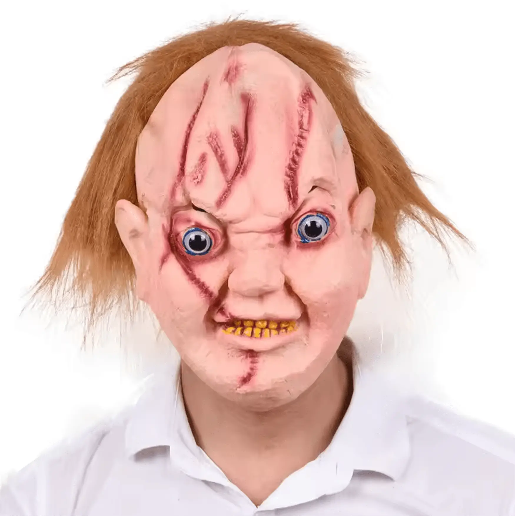 Çaki Maskesi Kahverengi Saçlı Lateks Et Chucky Çaki Maskesi (4745)