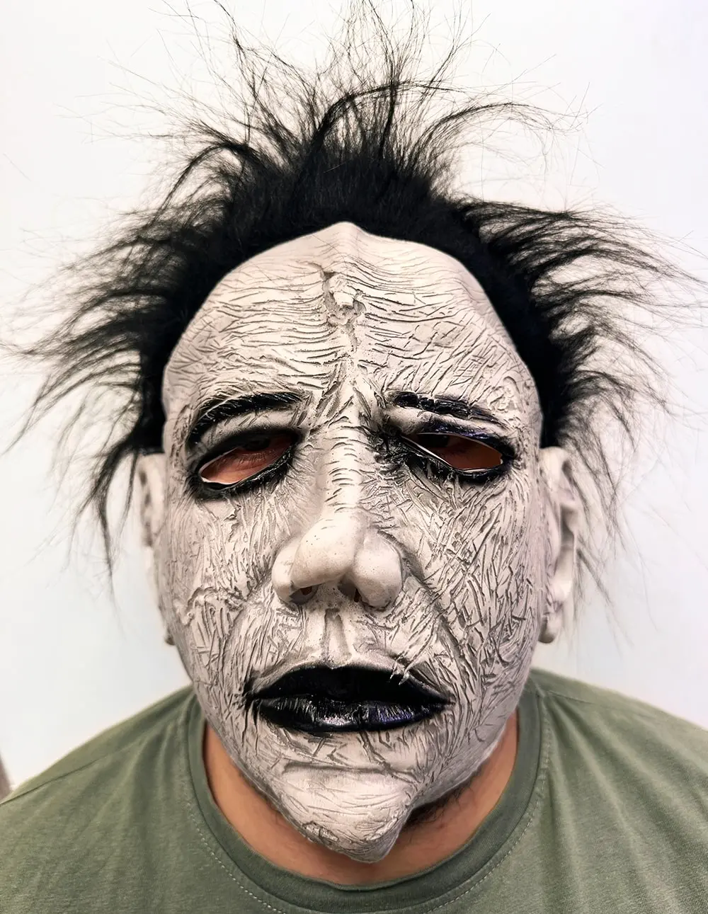 Siyah Saçlı Michael Myers Lateks Yüze Tam Yapışan Et Maske Korku Maskesi (4745)