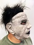 Siyah Saçlı Michael Myers Lateks Yüze Tam Yapışan Et Maske Korku Maskesi (4745)-2