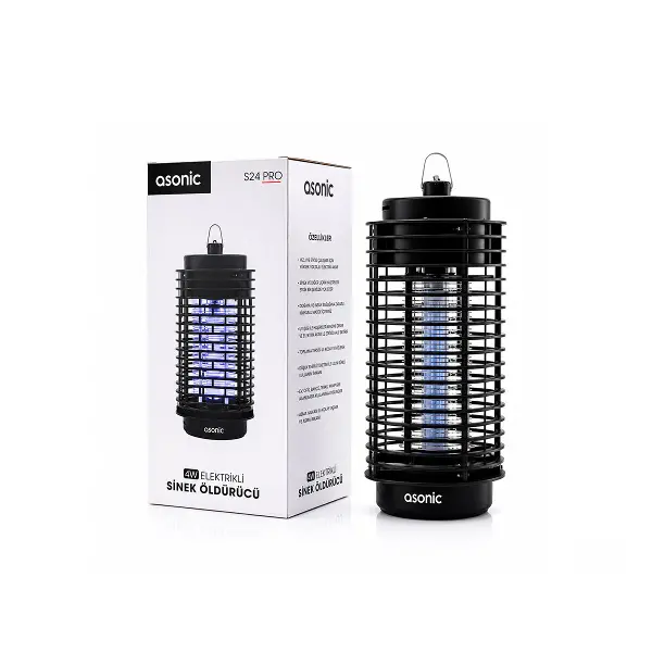 4W - SİYAH KOKUSUZ TAŞINABİLİR LED MAVİ IŞIKLI SİNEK ÖLDÜRÜCÜ S24 PRO (4745)