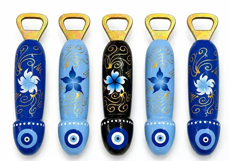 Ahşap Penis Tasarımlı Şişe Açacağı 5'li Set No:1011