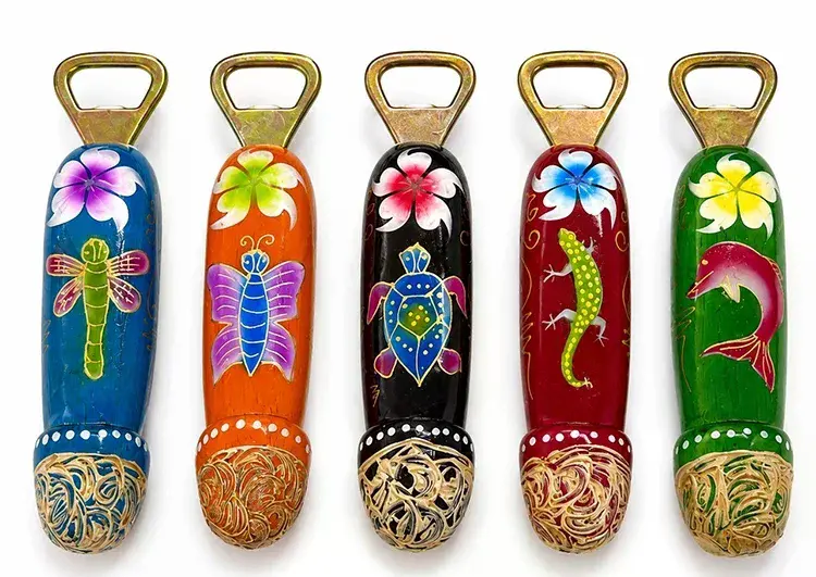 Ahşap Penis Tasarımlı Şişe Açacağı 5'li Set No:1010