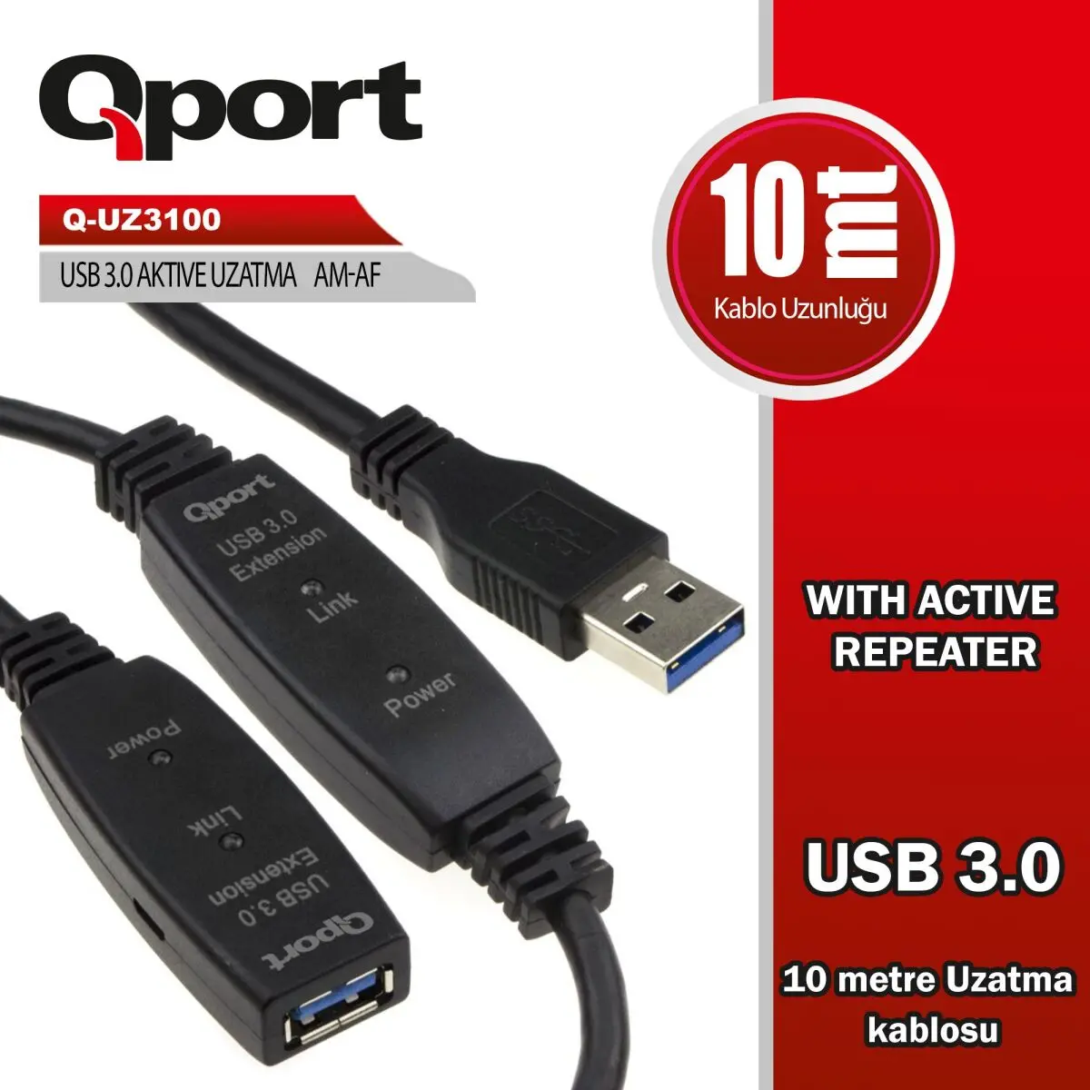 USB3.0 10MT UZATMA KABLOSU YENILEYICI (Q-UZ3100)