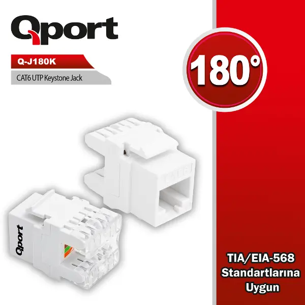 CAT6 180 DERECE KEYSTONE JACK (Q-J180K)