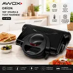 AWOX ORİON SİYAH TOASTER 8 DİLİM TOST MAKİNESİ - 180° IZGARA 1800W (4745)-4