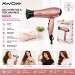 AWOX GLEAO  ROSE-GOLD  SAÇ KURUTMA - FÖN MAKİNESİ  SOĞUK ÜFLEME   2 KADEME FAN - 3 KADEME SICAKLIK   2000W (4745)-2