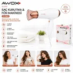 AWOX GLEAO BEYAZ SAÇ KURUTMA - FÖN MAKİNESİ SOĞUK ÜFLEME 2 KADEME FAN - 3 KADEME SICAKLIK 1700-2000W (4745)-2