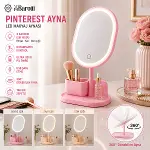 YUVARLAK- DÜZ KENAR 7 İNÇ LEDLİ - USB ŞARJLI MAKYAJ AYNASI 90°TAKILIKLI AYAKR.PLS 17.5CM (4745)-2