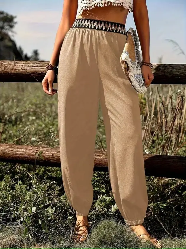 Kadın Yüksek Bel Beli Lastikli Dökümlü Ve Beli şeritli Pera Pantolon-1 Kadın Yüksek Bel Beli Lastikli Dökümlü Ve Beli şeritli Pera Pantolon-1