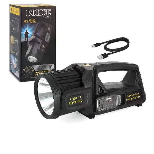 Ps-384 Şarjlı Güneş Enerjili Spot Fener Güçlü Led Aydınlatma Powerbank Özellikli
