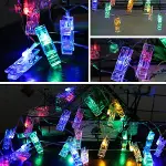 Gd972 Şerit Pilli Aydınlatma 2 Metre 10 Adet Rgb Mandal Led-3