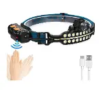 Fithome W690 7 Aydınlatma Modlu Xpe Cob  Led Sensörlü Dahili Pilli Usb Şarj Edilebilir Kafa Feneri-4
